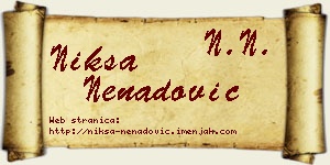 Nikša Nenadović vizit kartica